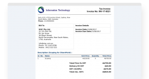 Tax Invoice with invoicing software