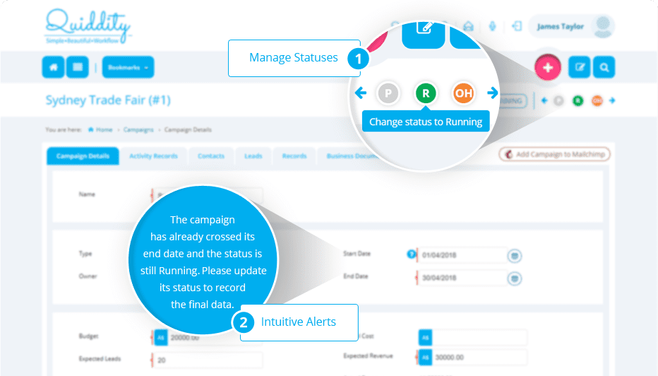 Manage campaign seamlessly - Quiddity