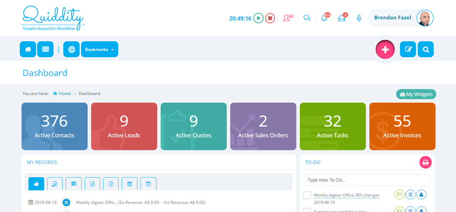 Log your routine activities in the time management system Track Time – Time Management – Quiddity 