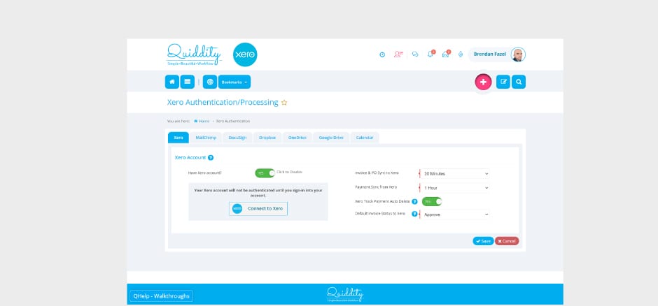 CRM Xero Integration 1 – Quiddity